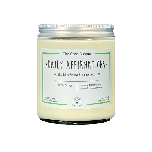 Daily Affirmations Candle 8 oz Home Goods The Card Bureau   