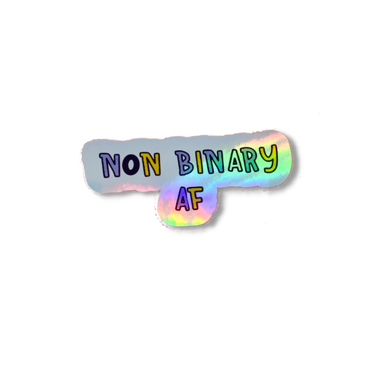 Non Binary Holographic Vinyl Sticker, Enby Sticker Home Goods Fluffmallow   