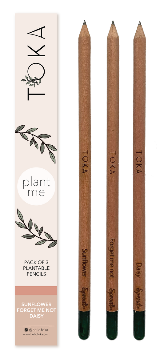 TOKA | Plantable Pencils | 3 Pack | Florals Home Goods The Card Bureau   