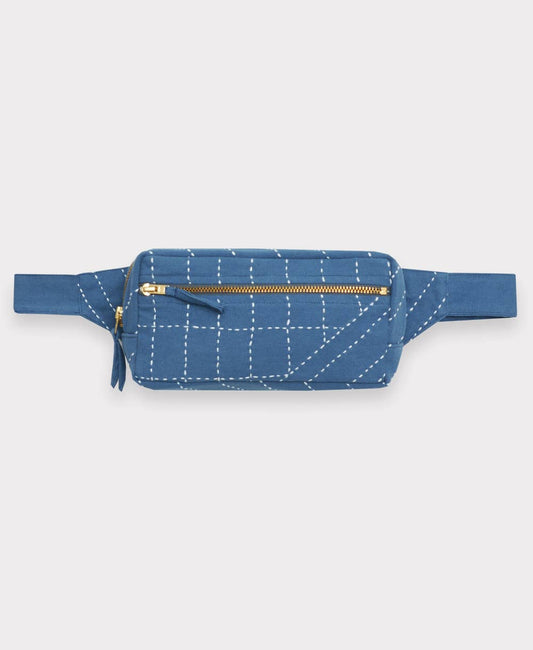 Kantha Crossbody Belt Bag - Cobalt Bags Anchal   