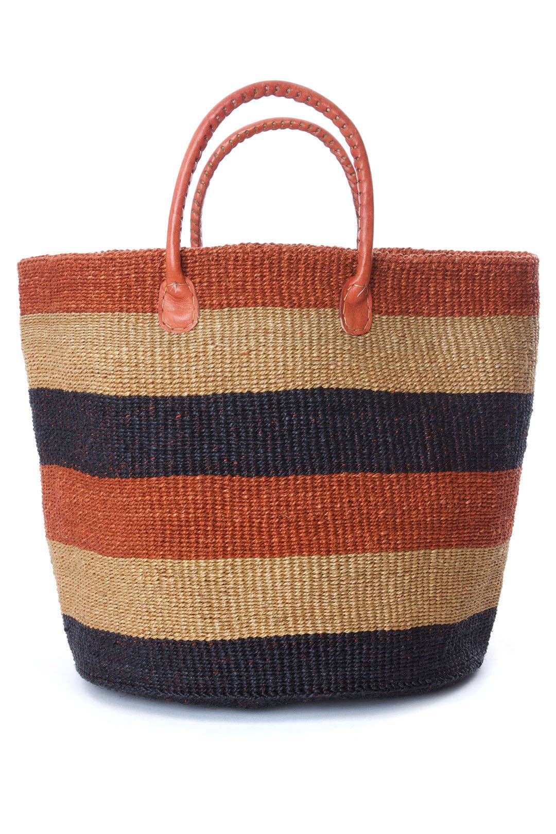 Ochre, Sand & Onyx Strata Tote with Leather Handles Bags Swahili | AFRICAN MODERN   