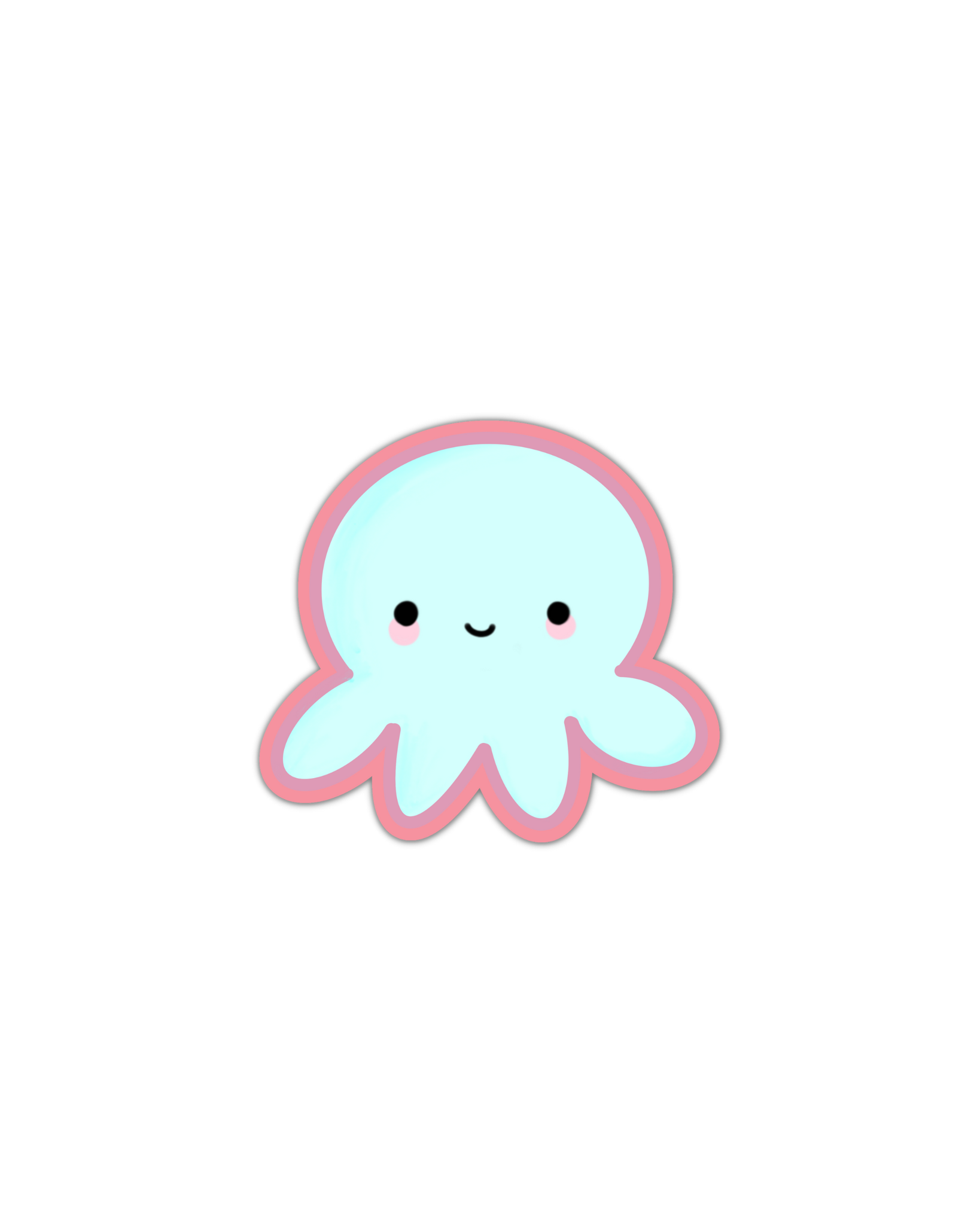 Kawaii octopus vinyl sticker
