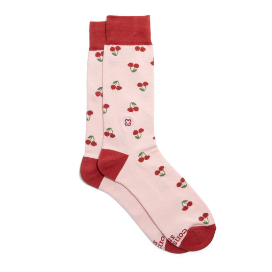 Socks that support self-checks cherry pattern (Small) Accessories Conscious Step   