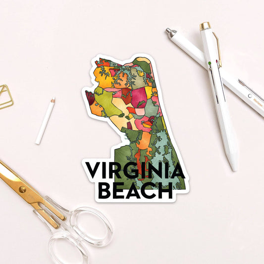 Virginia Beach Neighborhoods Sticker Home Goods Terratorie Maps + Goods   