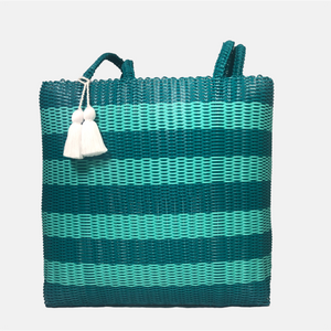 ixoq recycled plastic cesta TOTE ex-large ~ Turquoise & Mint