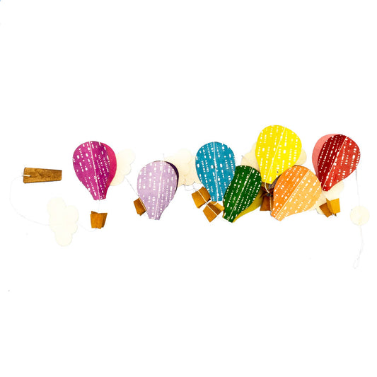 Hot Air Balloon Eco-Paper Garland  dZi Handmade   