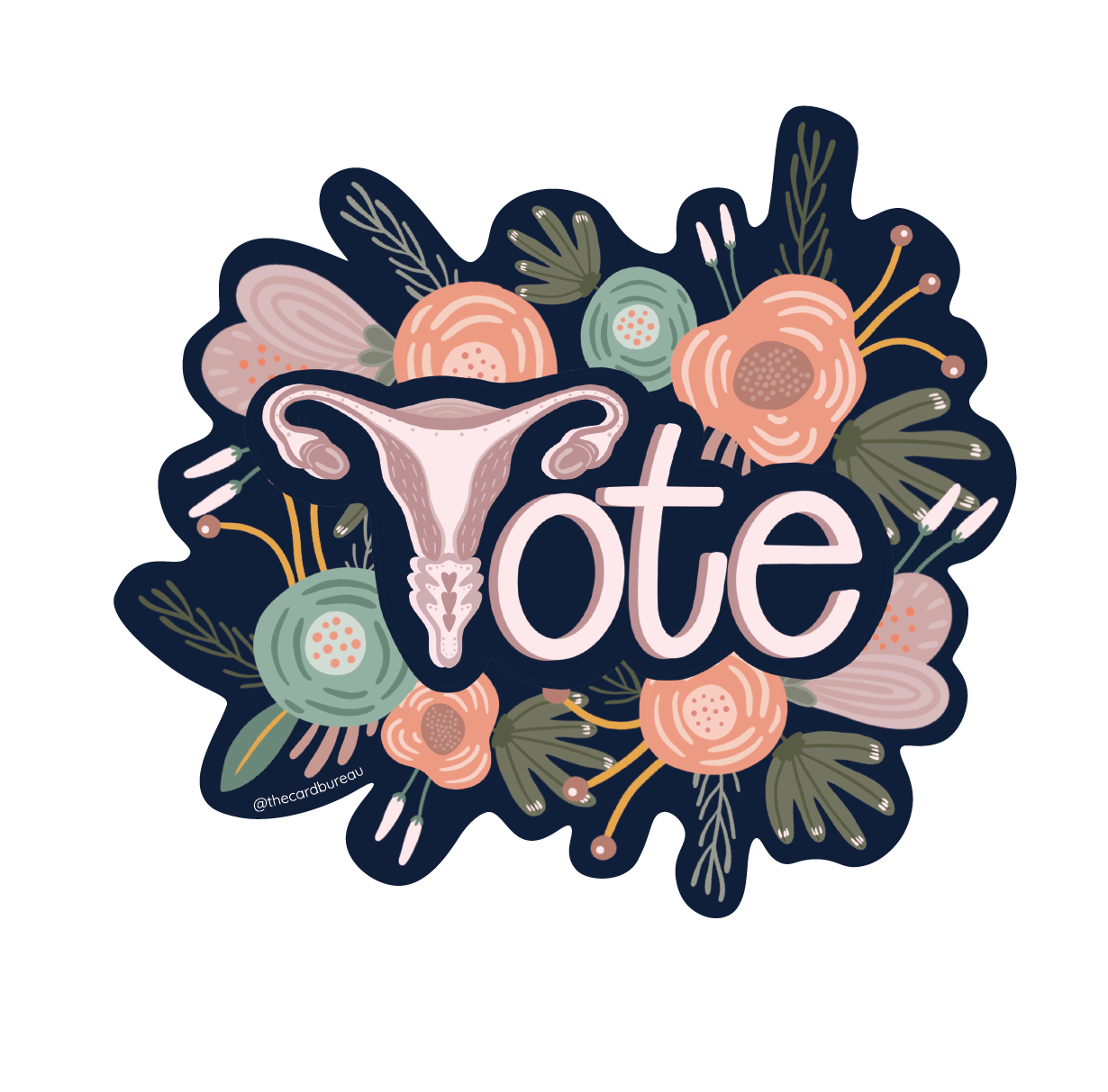 Abortion Rights Floral Vote Sticker Home Goods The Card Bureau   