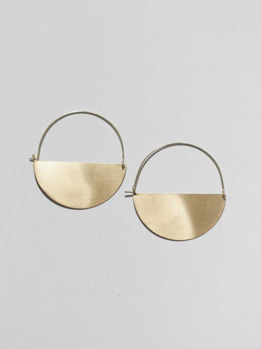 Matte Gold Half Moon Earrings: Medium 1.5" Earrings Rover & Kin   