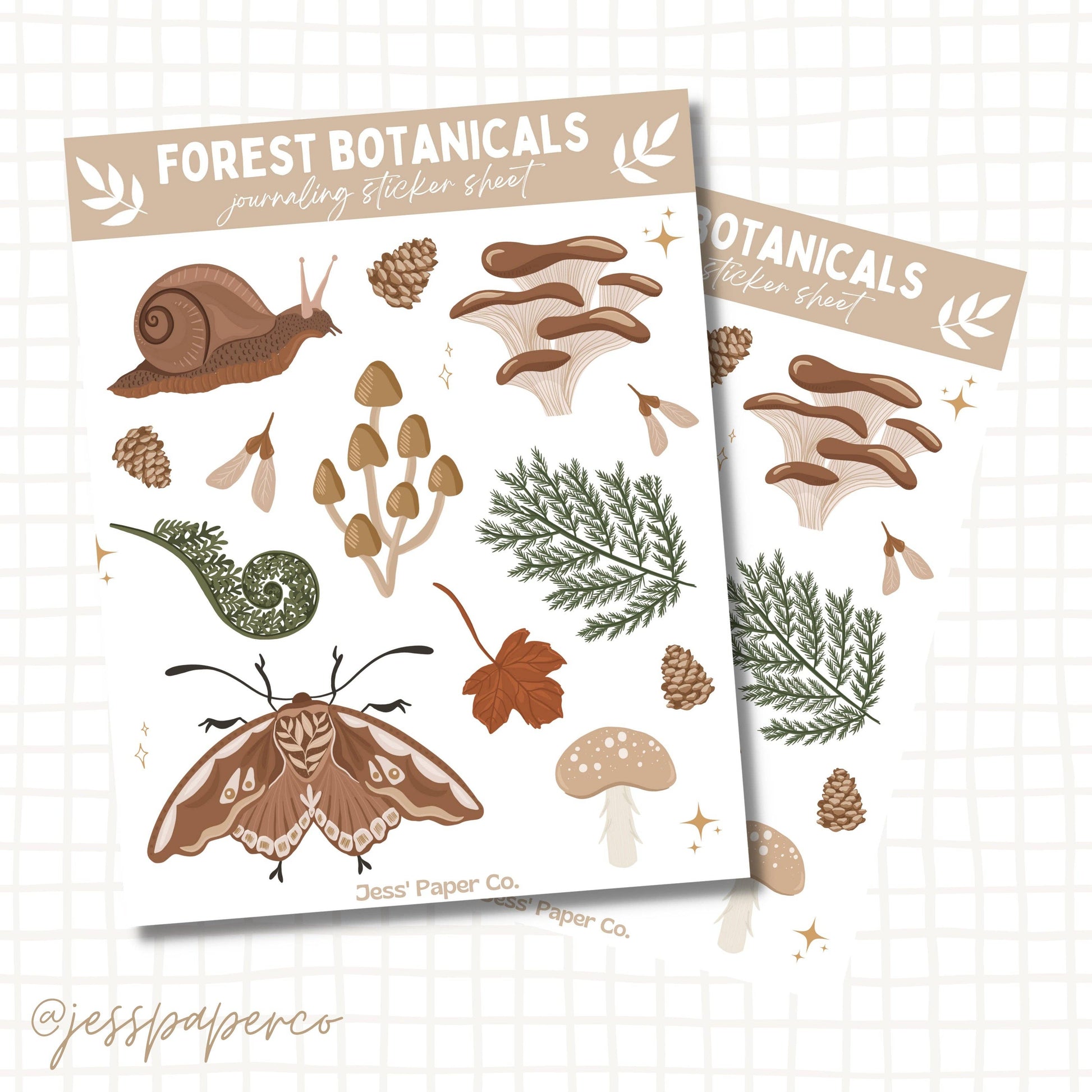 Forest Botanicals Sticker Sheet Home Goods Jess' Paper Co.   