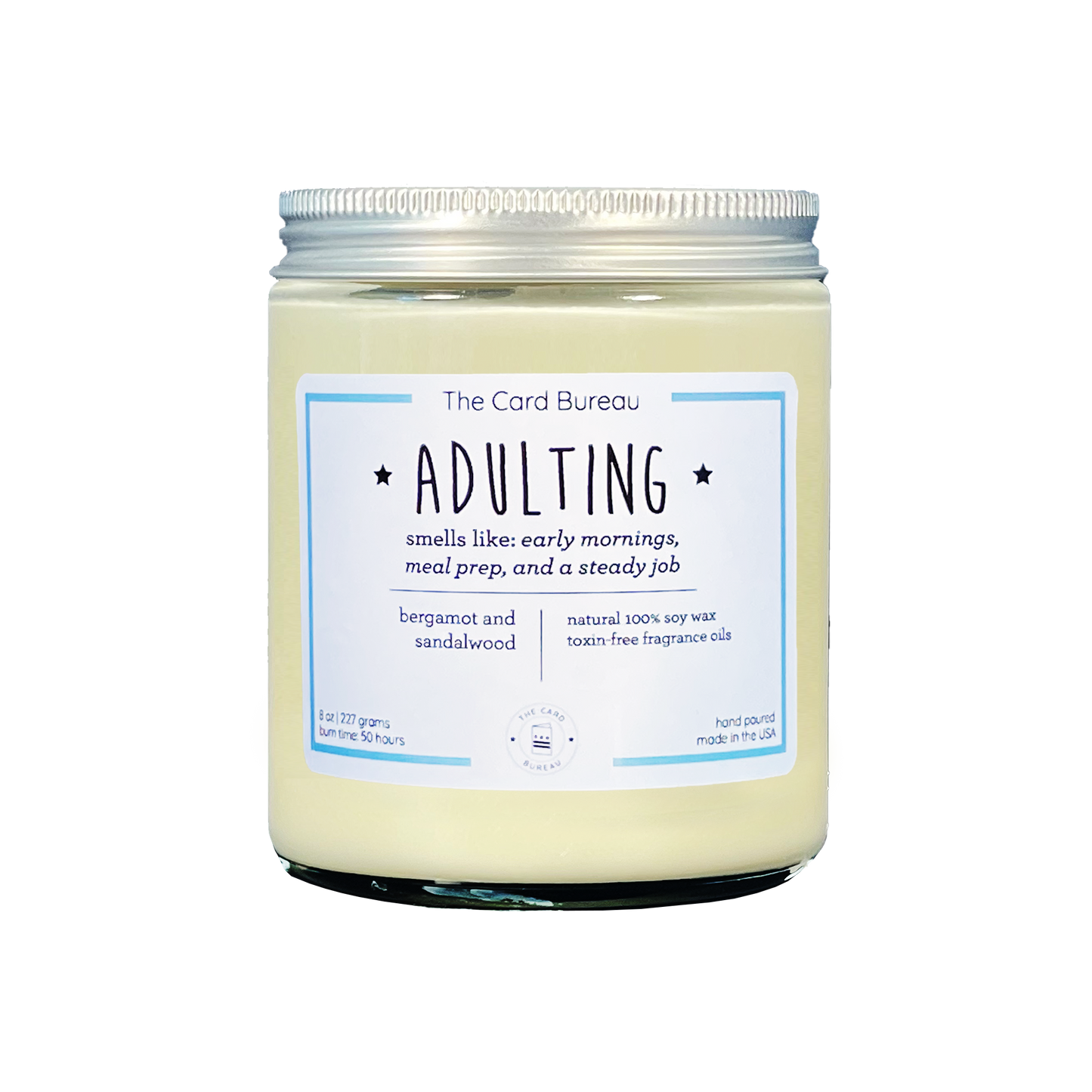 Adulting Soy Candle Candle 8 oz Home Goods The Card Bureau   