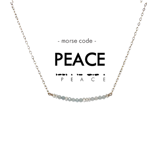Morse Code Dainty Stone Necklace // Peace Necklace Ethic Goods   