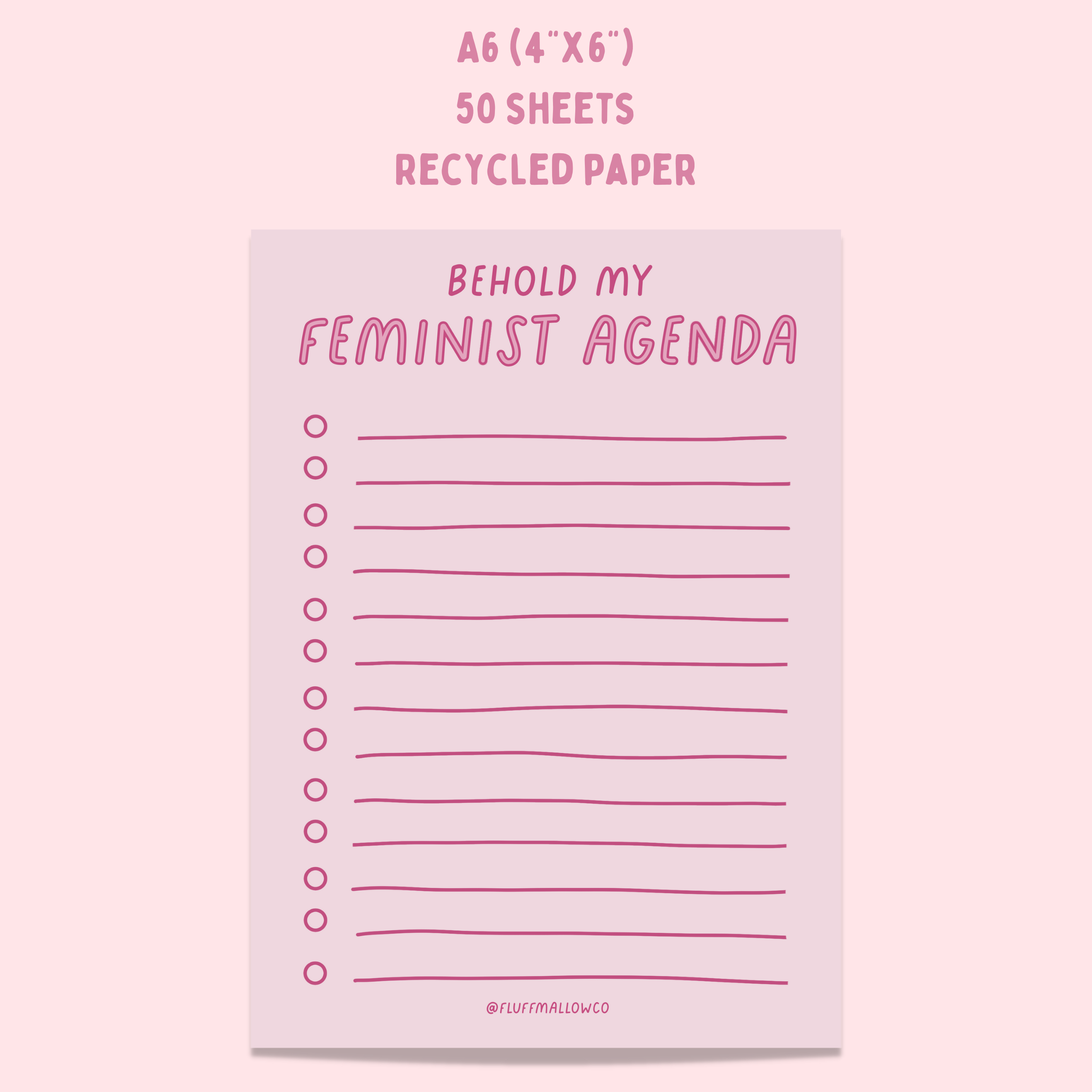 Feminist agenda notepad (4"x6")