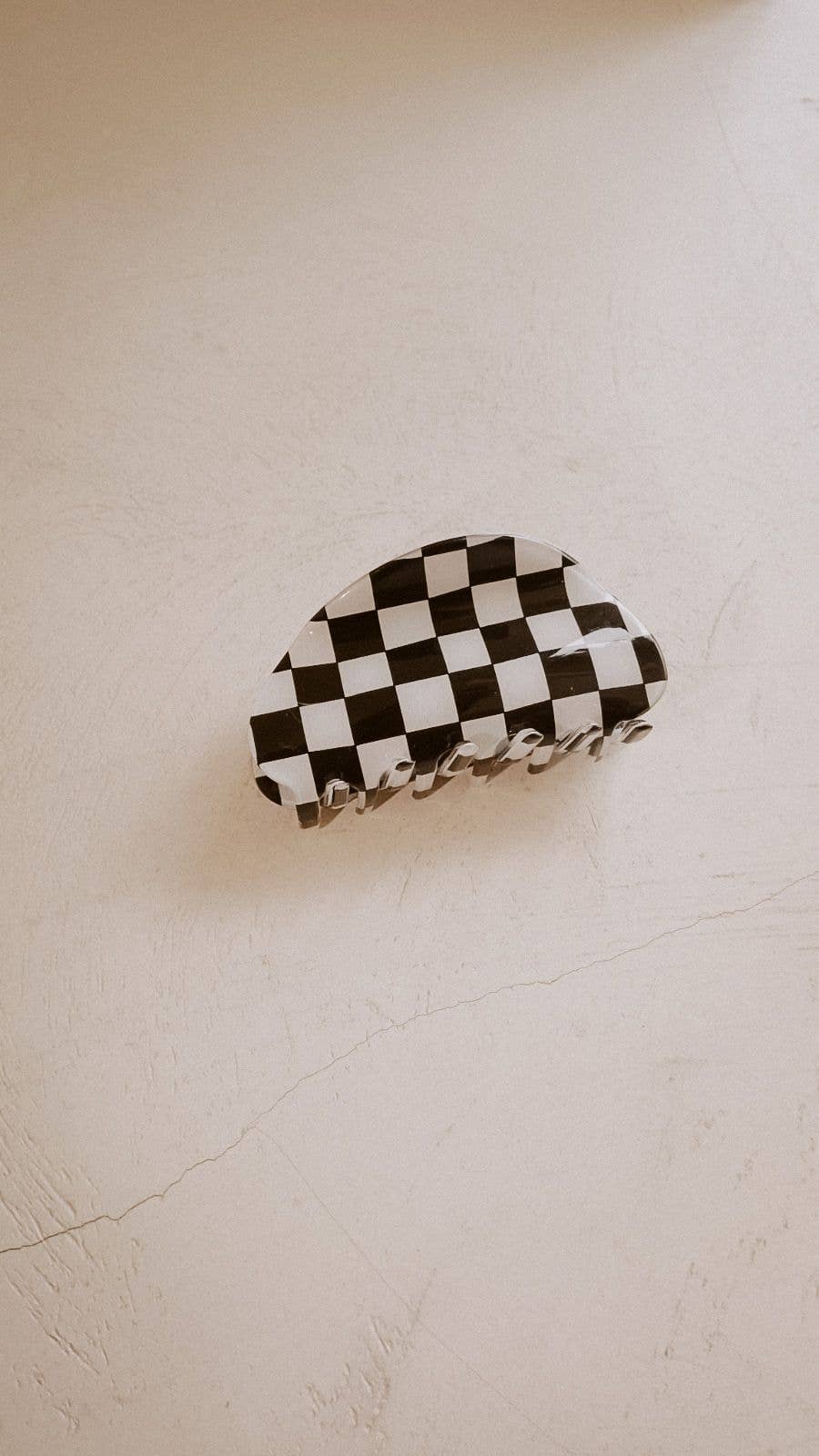 Checkered Hair Clip - Black