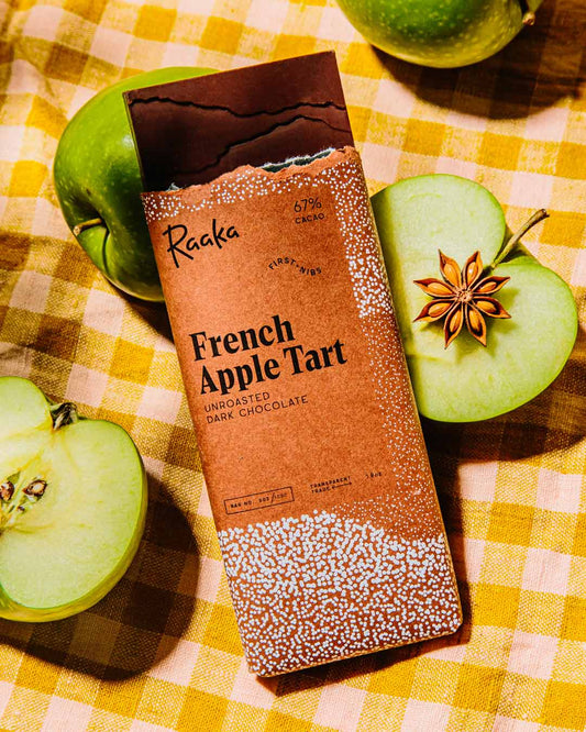Raaka Chocolate - 67% French Apple Tart Chocolate Bar - Limited Batch  Raaka Chocolate   