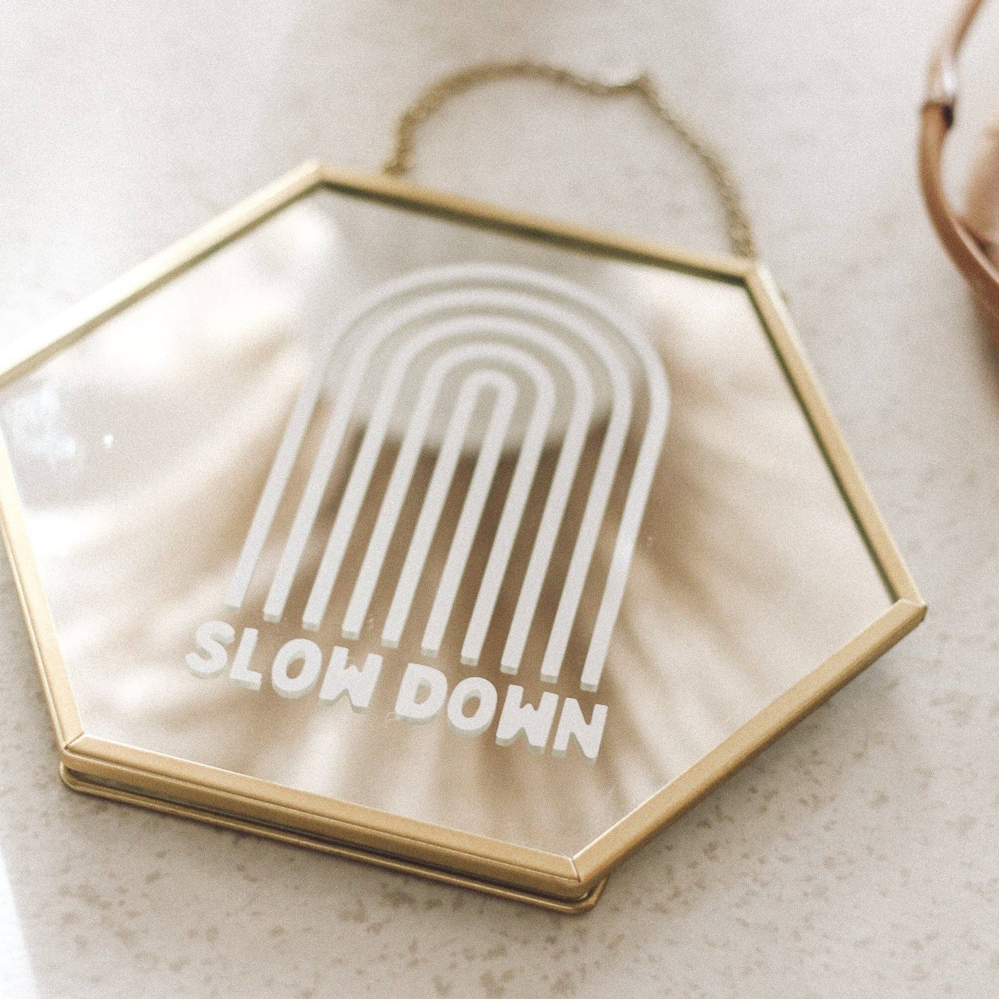 Slow Down Rainbow Mirror Decal Home Goods Jess' Paper Co.   