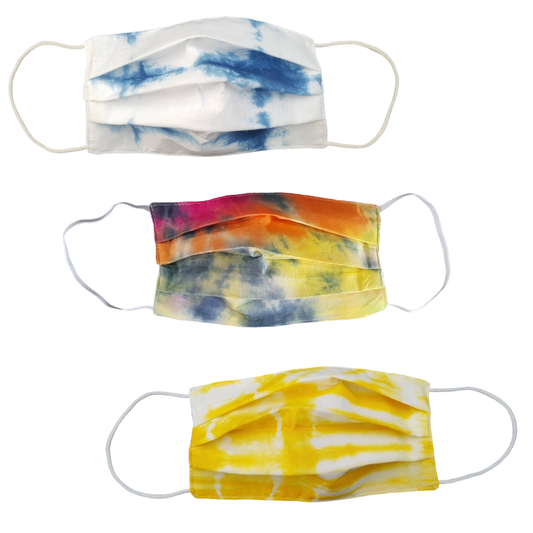 Tie Dye Pleated Face Mask Adult - Reusable w/ Filter Pocket Accessories Lumily   