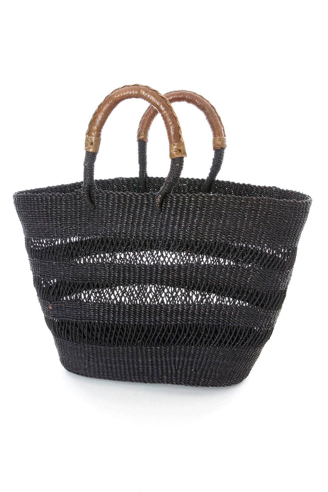 Black Veta Vera Lace Weave Short Shopper Bags Swahili | AFRICAN MODERN   