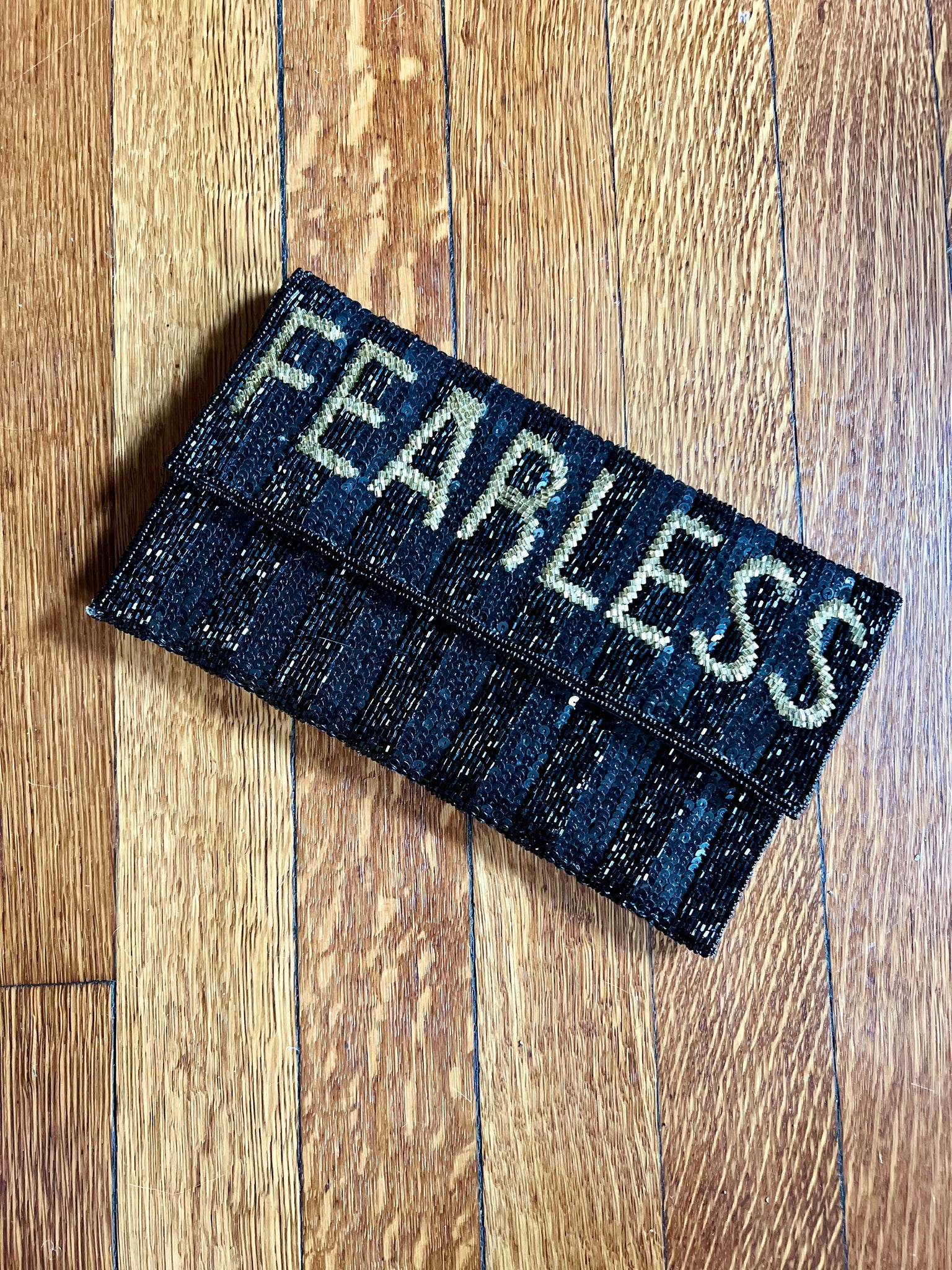Statement Beaded Envelope Clutch - Fearless