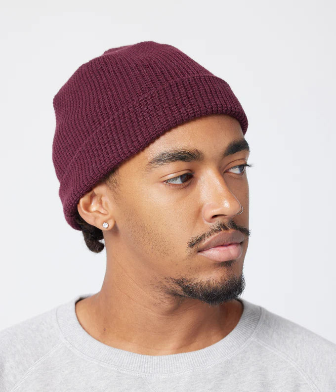 Fitted Cuff Beanie Accessories Known Supply Burgandy  