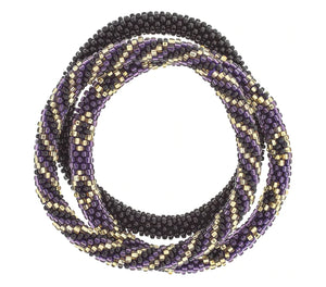 Game Day Roll-On® Bracelets Purple And Black