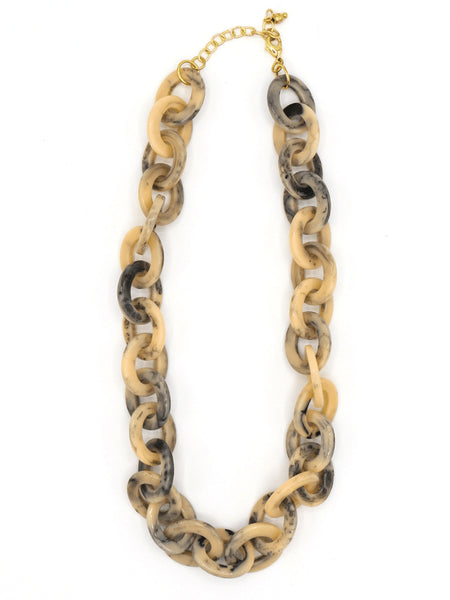 RESIN LINK NECKLACE - Cream