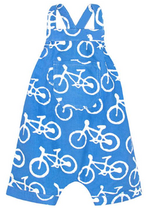 Romper: Bikes - Blue-Organic