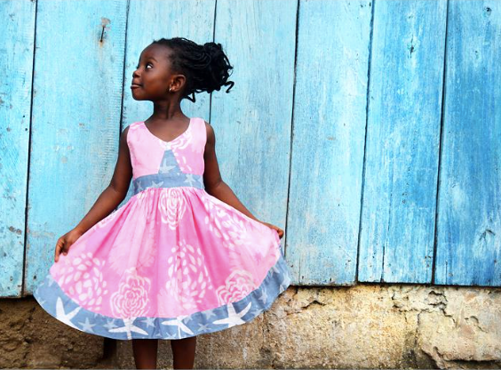 Twirl Dress: Garden - Light Pink-Organic Dresses Global Mamas   