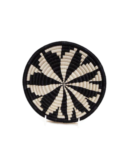 6" Small Black & White Virunga Round Basket