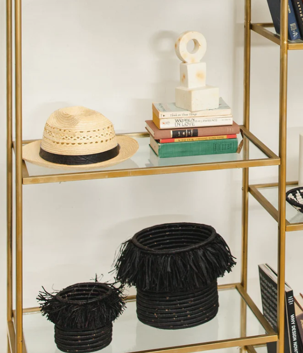 Small Black Fringed Catch All Home Goods Kazi   