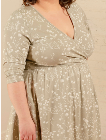 Callie Long Sleeve Wrap Dress - Field Taupe Dresses Mata Traders   
