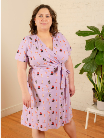 Katie Wrap Dress - Two Step Lavender Dresses Mata Traders   