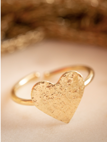Petite Heart Ring - Gold Rings Mata Traders   