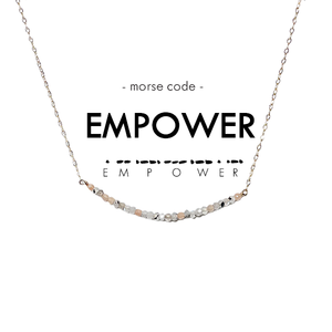 Morse Code Dainty Stone Necklace // Empower