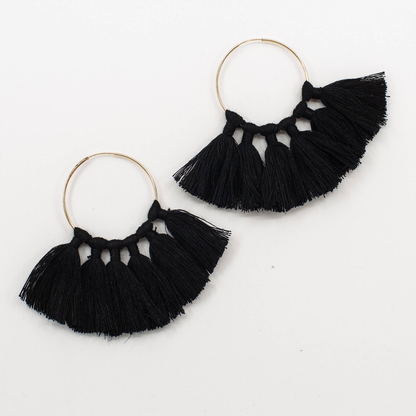 The Tassel Hoop Earrings - Black Earrings Dreamer & CO   