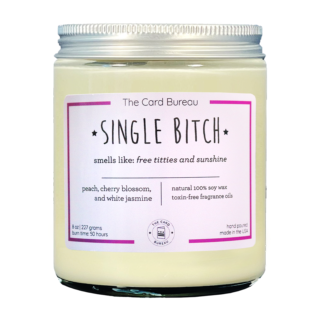 Single Bitch Feminist Candle 8 oz Home Goods The Card Bureau   