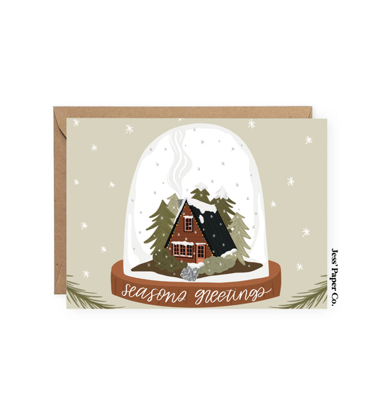 Snow Globe Seasons Greetings Card Home Goods Jess' Paper Co.   