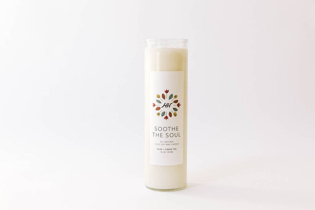 Soothe the Soul | Aloe and Green Tea - Mindful Soy Prayer Candle Home Goods Handmade Habitat   