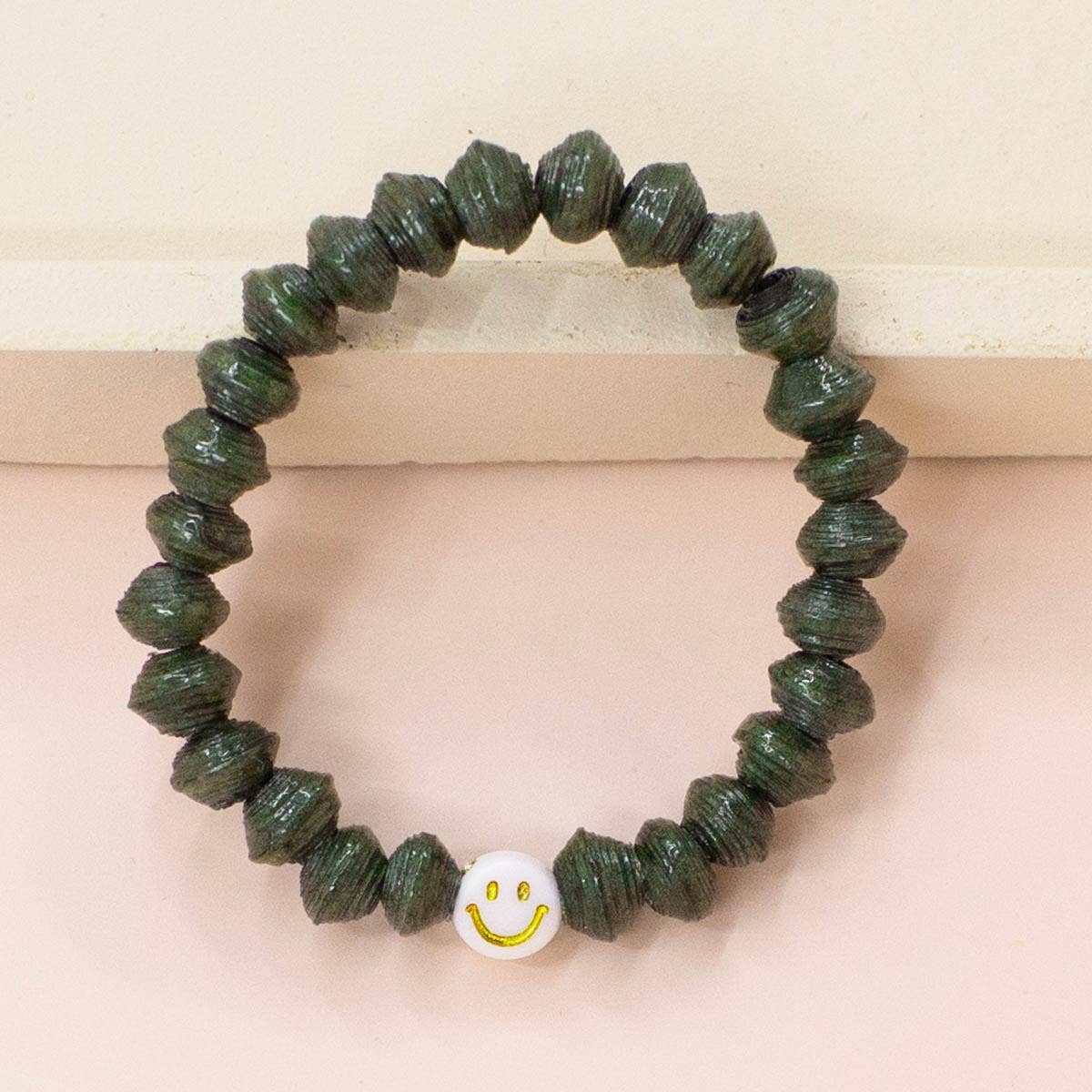 The Smiley Symbol Bracelet (Kids) - Forest Green Bracelets Dreamer & CO   