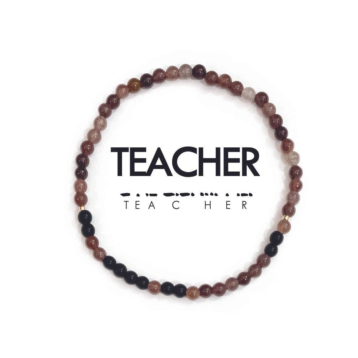 Morse Code Bracelet Men's Extended Size | TEACHER Bracelets Ethic Goods   