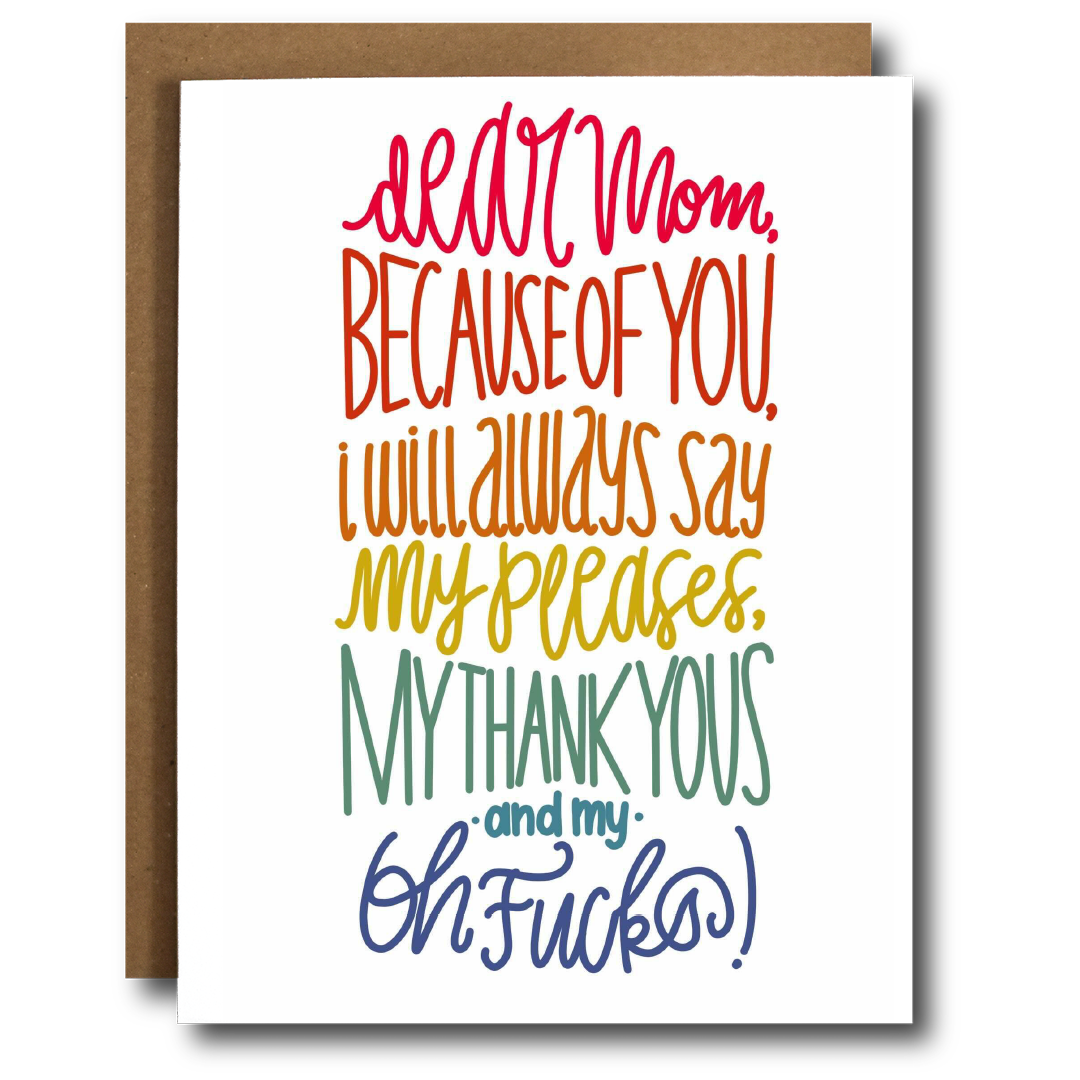 Oh, F*cks Mother's Day Card Home Goods The Card Bureau   