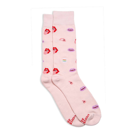 Organic Socks that Save LGBTQ Lives light pink (Small)