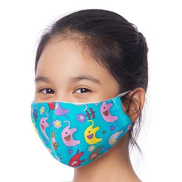CHILD 5-8 FACE MASK Accessories Lumily Blue Elephants  