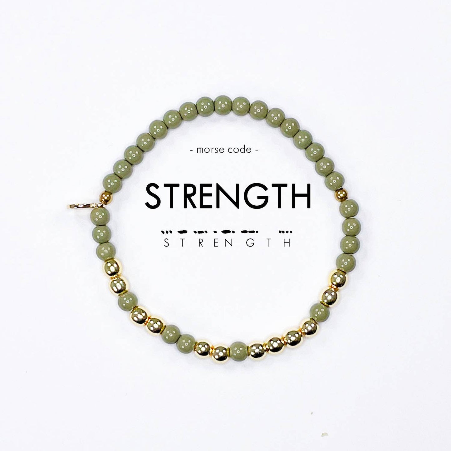 Gold Morse Code Bracelet l STRENGTH Bracelets Ethic Goods   