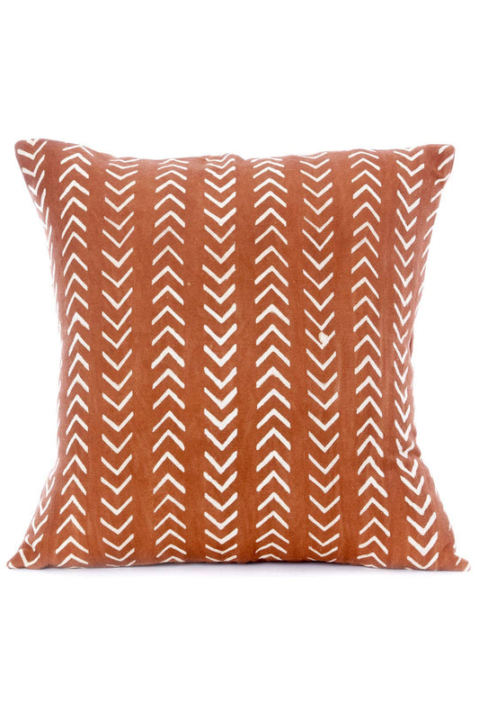 Mudcloth Brown Arrow Print Cotton Pillow Cover Home Decor Swahili | AFRICAN MODERN   