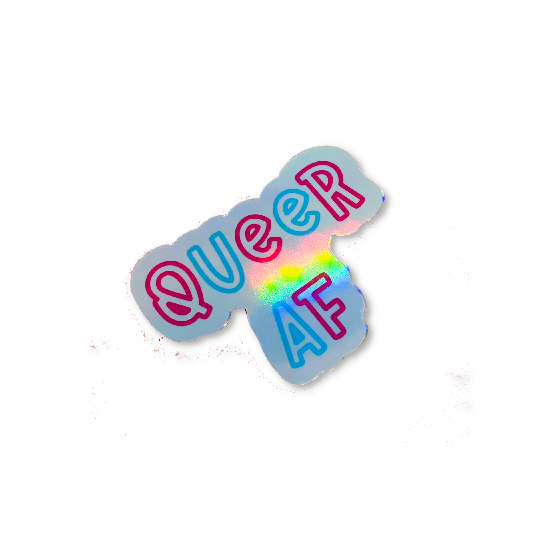 Queer AF Holographic Vinyl Sticker Home Goods Fluffmallow   