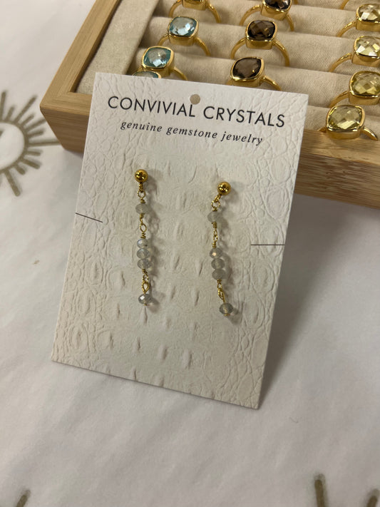 Crystal Earrings - Labradorite Earrings Convivial Crystals   