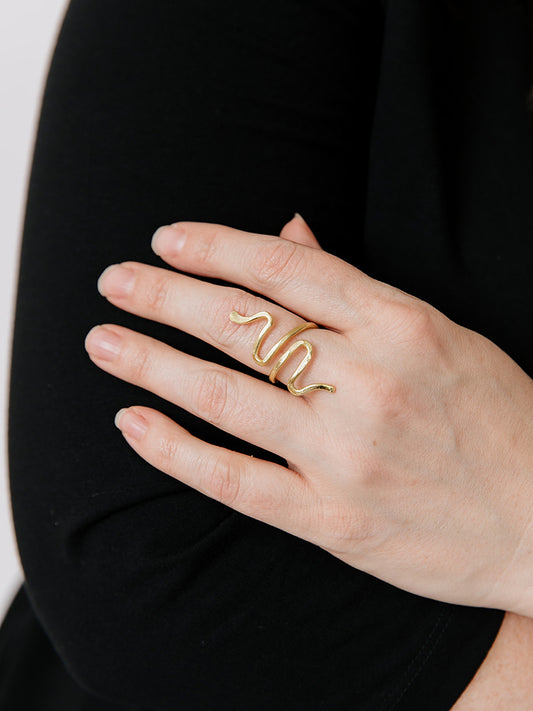 Serpentine Ring - Gold Rings Mata Traders   